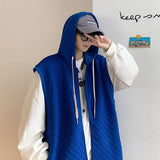 Autumn Sleeveless Hoodies Vest Men Fashion Casual Hooded Sweatshirt Men Streetwear Hip Hop Loose Cardigan Hoodie Mens Hoody