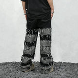 Foesce Ropa Grunge Y2K Streetwear Stacked Jeans Baggy Pants Men Clothing Patchwork Straight Loose Long Trousers Vetements Homme