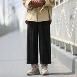 Cotton Casual Pants Men Fashion Oversized Wide Leg Pants Men Japanese Streetwear Hip Hop Loose Straight Pants Mens Trousers