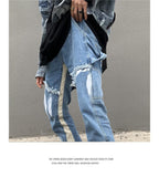 Foesce New Jeans High Street Do Old Brush Paint Hand-painted Stitching Jeans Men And Women Vibe Wind Straight Loose Micro Flared Pants
