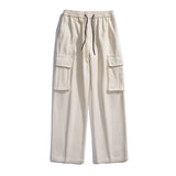 Foesce -New American Style Cotton Loose Multi-pocket Cargo Pants Men's Straight Casual Trousers Japanese High Street Pant for Men