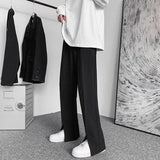 Streetwear Fashion Men Trousers Split Black Harajuku Oversized Casual Pants Korean Office wear Suit Pants Male Blazer Pants