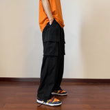 Foesce Big Pockets Casual Cargo Pants Men's Vintage Hip-hop Pants Fashion Loose Straight Wide Leg Pants Men Streetwear Trousers Male