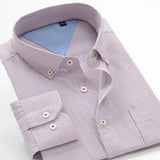 Classic striped men's business casual long-sleeved shirt brand clothing gentleman elegant wedding party loose shirt