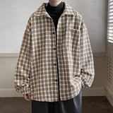 Spring Autumn Casual Premium Heavy Shirts Men Solid Loose Long Sleeve Shirts Male Hip Hop Thick Korean Man Woolen Coat New