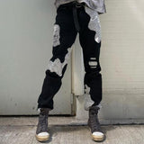 Foesce -New Arrivals Skull Print Pants Men Trend Streetwear Loose Straight Trousers For Mens Autumn Winter Fashion Sweatpants Male