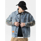 Denim Jackets Men's Clothing Spring Casual Splicing Cotton Coats Streetwear Korean Loose Wear Male Jeans Jacket Outwear
