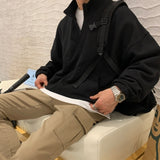 Winter Plush Thick Hoodie Men Warm Fashion Casual Lapel Sweatshirt Men Streetwear Korean Loose Pullover Hoodies Mens Hoody