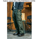 Men's Vintage  Military French Army Trousers Japanese Okayama Fabric Amekaji Loose Cargo Pants