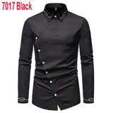 Embroidery Shirt Men Brand New Long Sleeve Mens Dress Shirts Casual Slim Fit Button Down Chemise Homme Camisetas Hombre