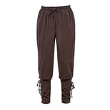 Medieval Pants Viking Costume for Men Women Pirate Trousers Lace Up Renaissance Pants Pirate Brown Black Plus Size Halloween