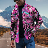 Vintage Leopard Jackets Men Spring Loose Long Sleeve Button-down Turn-down Collar Casual Coats Mens Fall Fashion Outerwear
