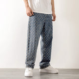 Foesce Fashion Men Wide Leg Jeans Letter print Streetwear Hip hop Straight Baggy Denim trend Pants Male Brand Trousers Autumn New