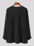 Foesce New Men's Fashion Tees All-match Simple American Style Solid Comfortable Casual  O-Neck Long-sleeved T-shirts S-5XL
