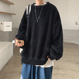 Autumn Fleece Hoodie Men Fashion Casual Crew Neck Sweatshirt Men Streetwear Korean Loose Pullover Hoodies Mens Hoody S-3XL