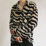 Fashion Printed Lapel Button Casual Shirt Men's Clothing Autumn New Loose Korean Tops Long Sleeve All-match Blouse