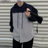 Stylish Streetwear Hot Sale Tops Men Striped Patchwork Sweatshirts Casual Male Hot Sale Loose Comfortable Hoodies S-5XL