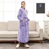 Plus Size Flannel Couple Robe Sleepwear New Autumn Winter Long Kimono Bathrobe Gown Nightwear Casual Coral Fleece Home Clothes