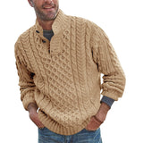 Knitted Sweater Men Solid Argyle Loose Fall and Winter Male Clothing Pullovers Vintage Style Green Sweaters for Man