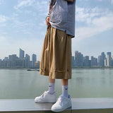Summer Knee-length Loose Casual Shorts Men's Loose Casual Streetwear Outerwear Thin 7points Pants Straight Cargo Wide Leg Shorts