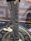 Foesce Pitting Plaid Pants Cool Fashion Street Tight Trousers High Quality Men's Casual Pants Luxury Brand Clothing