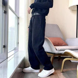 Jeans Men's Spring and Autumn New Men's Vintage Washed Black Fashion Casual Loose Straight Pants traf