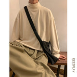 Winter Plush Thicken T Shirt Men Warm Fashion Casual Stand Collar Tshirt Mens Korean Loose Thick Long Sleeve T-shirt Men Tops