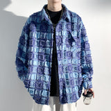Foesce Spring Autumn Premium Heavy Shirts Men Solid Loose Long Sleeve Brushed plaid shirt Jacket Male Hip Hop Thick Korean Woolen Coat