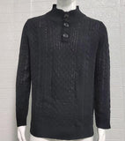 Knitted Sweater Men Solid Argyle Loose Fall and Winter Male Clothing Pullovers Vintage Style Green Sweaters for Man