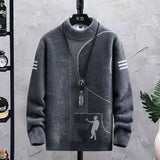 Foesce New Brand Luxury Soft Sweater Men's Top Quality Warm Knit Wool Pullovers Mens Slim Fit Sweaters Korean Casual Male Clothing