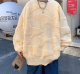 Men Oversized Sweaters Black Loose O Neck Vintage Retro Knitted Sweater New Autumn Couple Solid Color Pullover Unisex