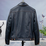 Fashion wholesales quality cowhide jacket.Men plus size rider slim genine leather coat.sales leather cloth.