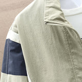 Spring New Patchwork Jacket Men Fashion Streetwear Casual Coat Green Black Stand Collar Harajuku Windbreaker Outwear