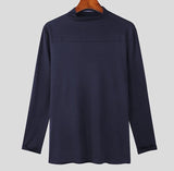 Men T Shirt Mesh Patchwork Turtleneck Long Sleeve Streetwear Camisetas See Through Sexy Fashion Male Tee Tops S-5XL