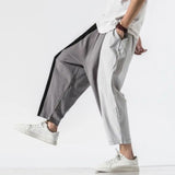 Men Pants Wide Crotch Harem Pants Loose Large Cropped Trousers Wide -Legged Bloomers Baggy Ankle Length Sweatpant