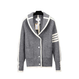Foesce Thom fashion brand sweater garment unlined upper stripe cotton buds thin clothes men and women separat