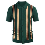 Summer Men's Luxury Clothing Knit Short Sleeve Polo Shirt Casual Streetwear Lapel Button Down Cardigan Breathable Tops