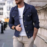 Foesce New Mens Denim Jacket Slim Fit Fashion Jeans Jackets Pocket Jacket Coat Men Handsome Spring Autumn Classic Black White Coat