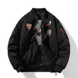 Winter Pilot Jackets Men Military Bomber Jacket Badge Embriodery Basketball Coat Hooded Parkas Male Fashion Autumn Black Brown