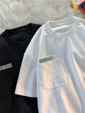 Simple Waffle Suit Women Summer Thin Loose Urban Design Niche T-shirt + Shorts Casual Sportswear Patch Design 2pcs Set