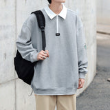 Zipper Polo Sweatshirt  Men Women Stand-Up Collar Hoodie Trendy Lover Print Harajuku College Style Oversize Casual Sports Jacket