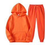 Men's Tracksuit Jogger Sportswear Casual Sweatershirts Sweatpants Streetwear Pullover Solid Color Fleece Sports Suit Men Sets