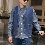 8XL-M Denim Vest Chaleco Hombre Verano Sans Manche Homme Chaleco Hombre Trabajo Gilet Hombre Zomer Jas Heren Jeans Jacket Man