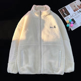 White Fleece Fluffy Jackets Warm Cashmere Coat Men Autumn New Solid Color Lightweight Jackets Streetwear Hip Hop Harajuku