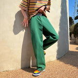 Spring Cotton Casual Pants Men Fashion Multicolor Wide Leg Pants Men Streetwear Loose Hip Hop Straight Pants Mens Trousers M-2XL