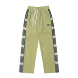 Spring Autumn New Butterfly Embroidered Corduroy Casual Pants Men's Tide Brand Loose Straight Drawstring Pants Men's Clothing