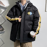 Winter Jacket Men Parkas Fake Two Pieces Thicken Warm Coat Mens Solid Color Parka Jackets  Coat Women Fashion New Streetwear