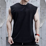 Summer Plain Mens Fitness Singlets Loose Mesh Tops Bodybuilding Tank Top Men Gym Clothing Sporting Oversized Muscle shirt