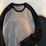 Long-sleeved T-shirt Men Women Extra Large Size Academy Vintage Niche Aesthetic Top Simple Stitching Personality Lover Shirt