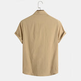 Mens Shirts Summer New Short Sleeve Men's Embroidered Loose Top Shirt Casual Fashion Lapel Men's Clothing